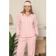 Moda Çizgi Polar Kadın Pijama Takımı