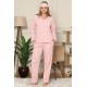 Moda Çizgi Polar Kadın Pijama Takımı