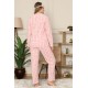 Moda Çizgi Polar Kadın Pijama Takımı