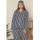 Moda Çizgi Polar Kadın Pijama Takımı