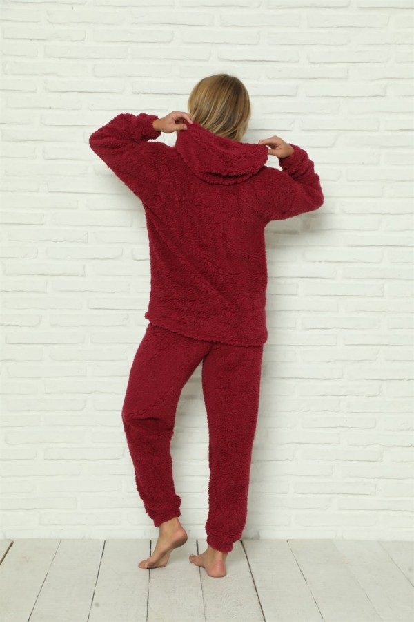 Moda Çizgi Welsoft Polar Peluş Kadın Pijama Takımı 9060