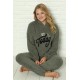 Moda Çizgi Welsoft Polar Peluş Kadın Pijama Takımı 9062