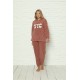 Moda Çizgi Welsoft Polar Peluş Kadın Pijama Takımı 9063