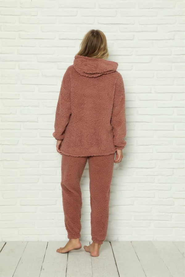 Moda Çizgi Welsoft Polar Peluş Kadın Pijama Takımı 9063