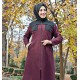 Omuzu Parçalı Vişne Tesettür Kap