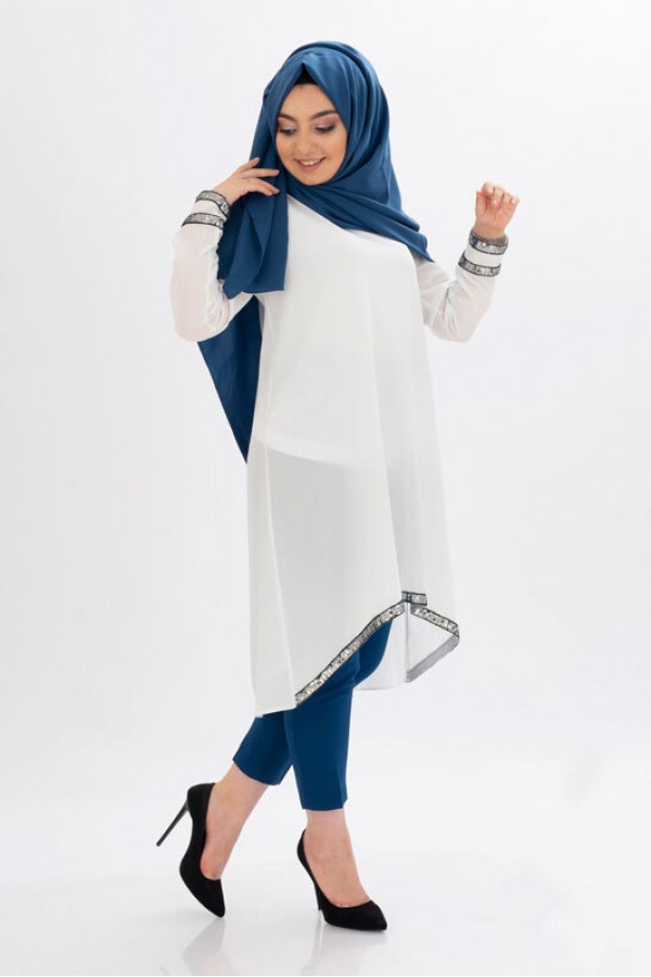 Moda Çizgi Desenli Tunik