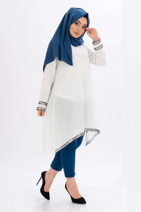 Moda Çizgi Desenli Tunik