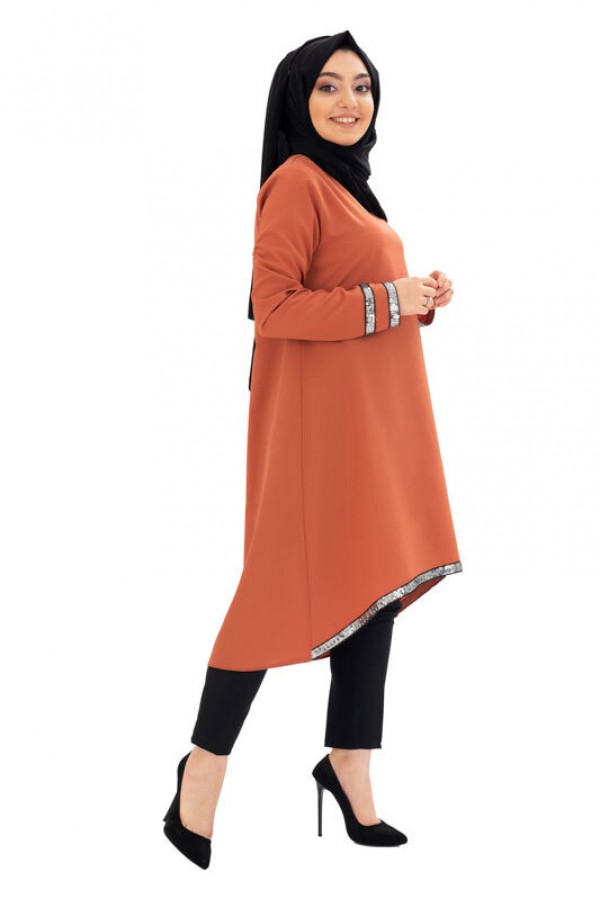 Moda Çizgi Desenli Tunik