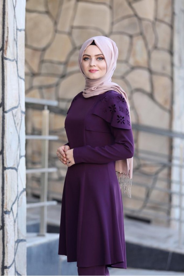 Pelerinli Takım Elbise mc0034 Mor