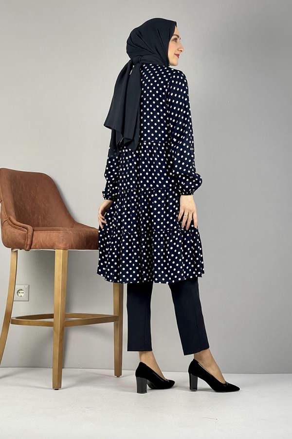 Moda Çizgi Desenli Tunik