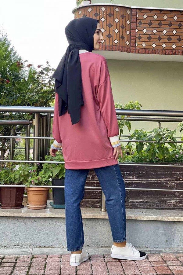 Moda Çizgi Desenli Tunik