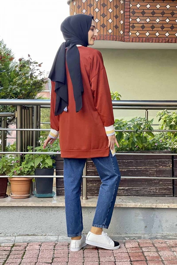 Moda Çizgi Desenli Tunik