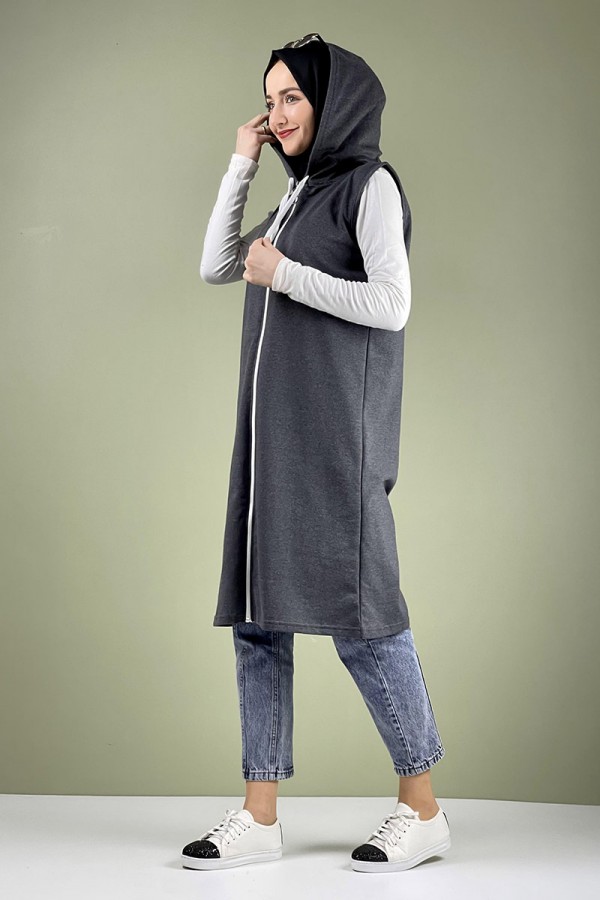 Moda Çizgi Yakalı Yelek