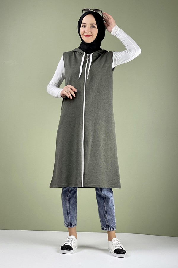 Moda Çizgi Yakalı Yelek
