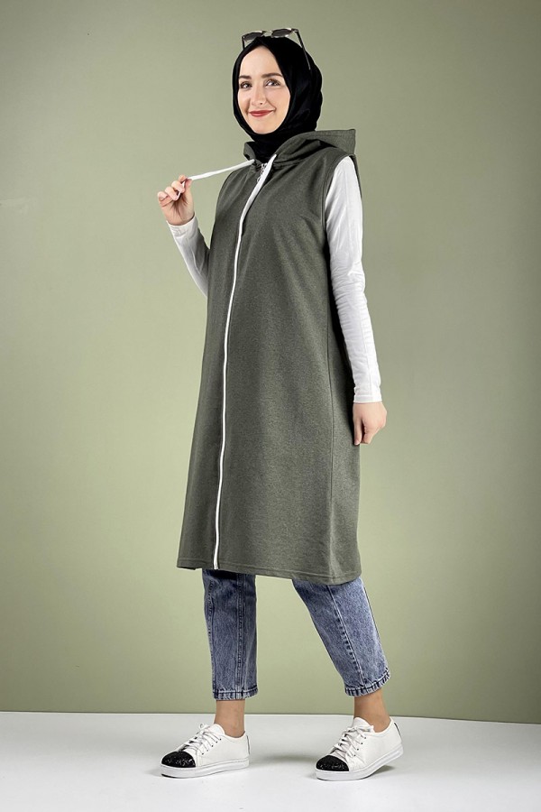 Moda Çizgi Yakalı Yelek