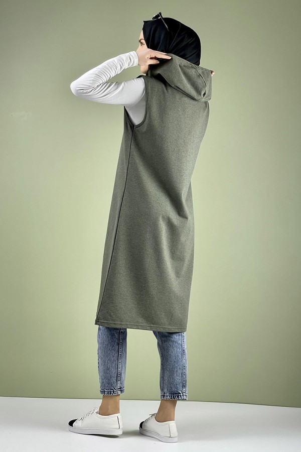 Moda Çizgi Yakalı Yelek