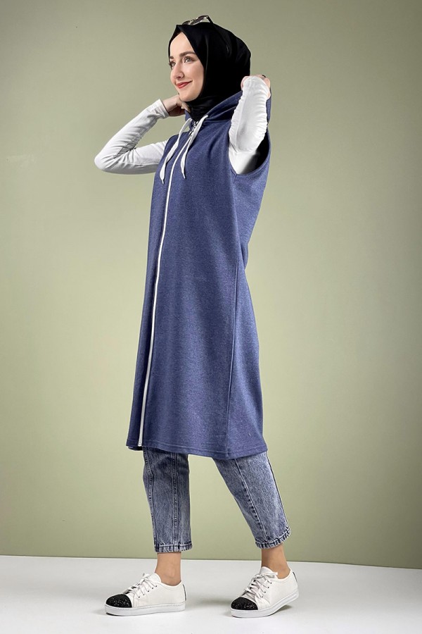 Moda Çizgi Yakalı Yelek