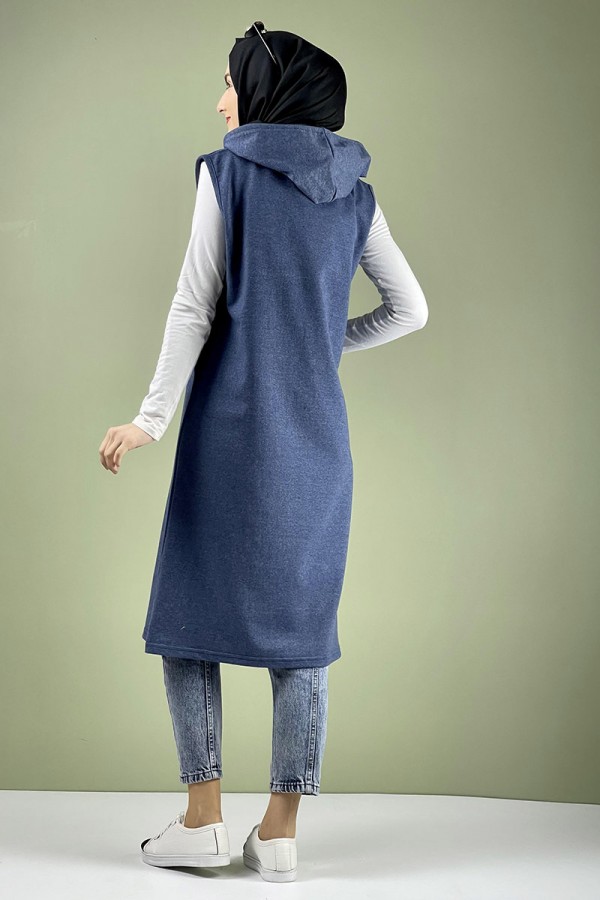Moda Çizgi Yakalı Yelek