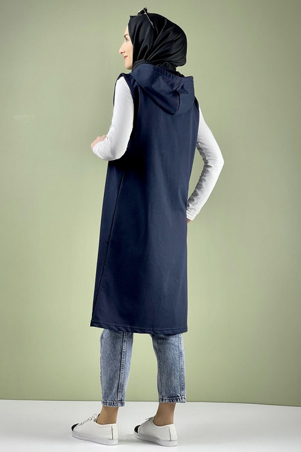 Moda Çizgi Yakalı Yelek