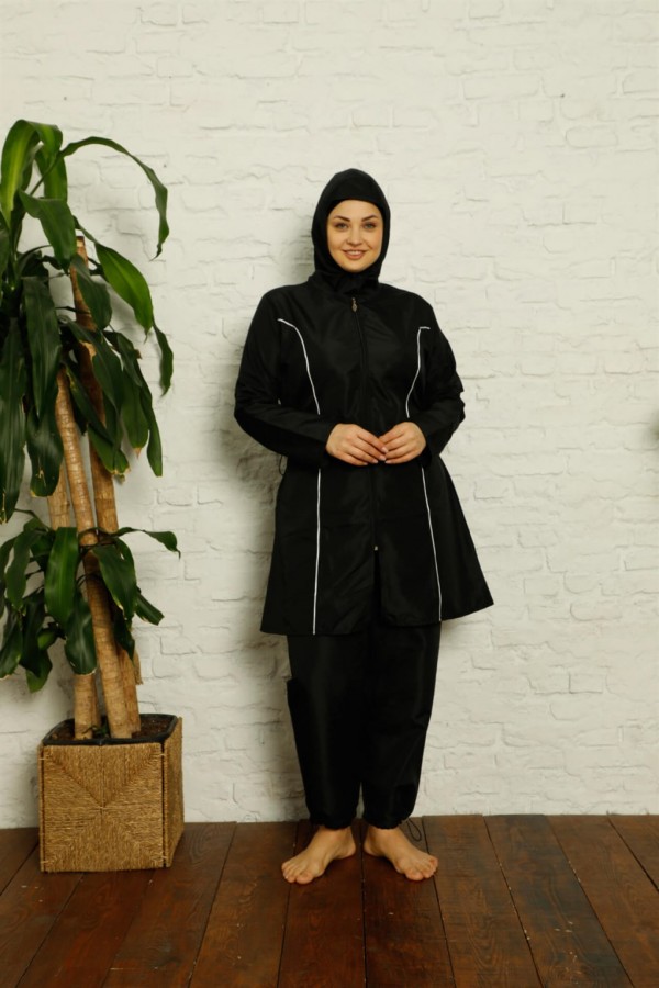 Moda çizgi Tam Tesettür Büyük Beden Mayo 32010