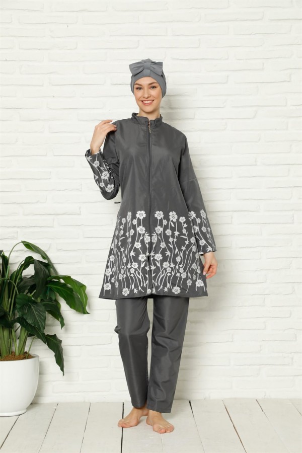 Moda Çizgi Tam Tesettür Çiçek Baskılı Mayo 31026