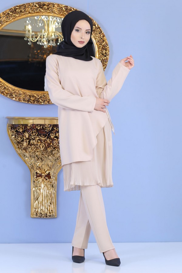 Tesettür Tunik Pantolon Taş  1188