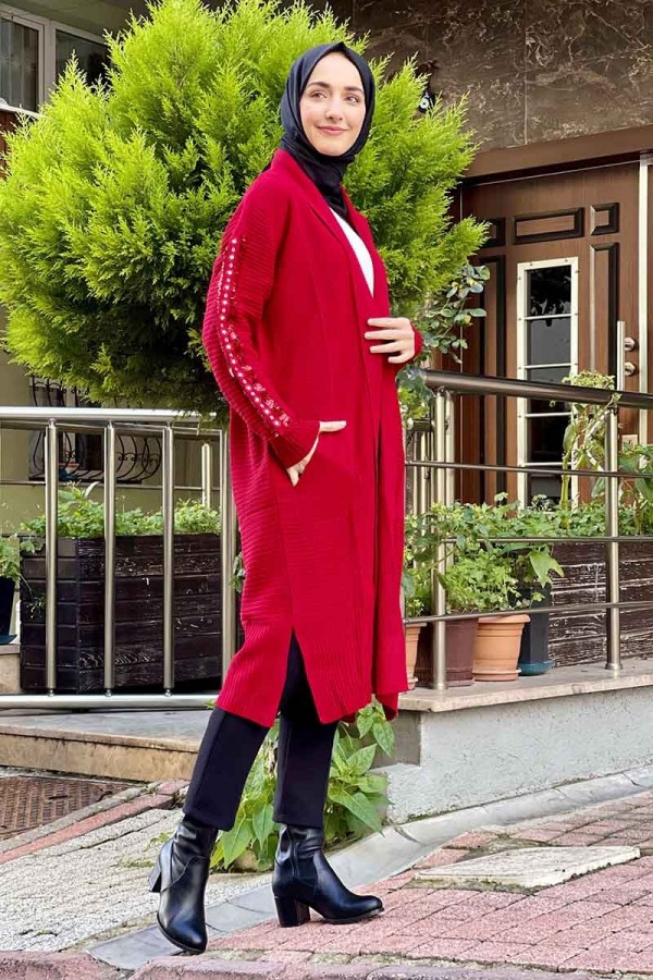 Moda Çizgi Triko Hırka