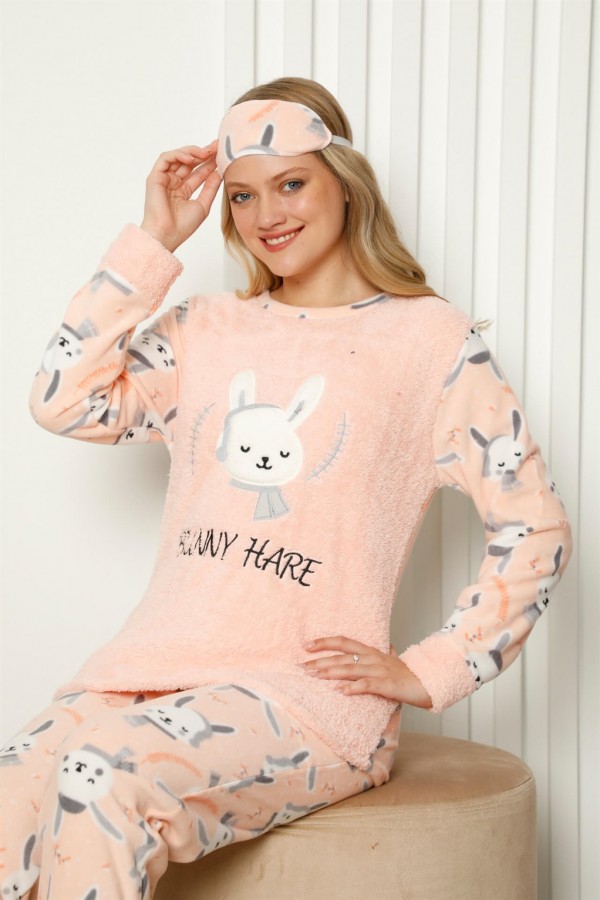 Welsoft Polar Kadın Manşetli Pijama Takımı 8417
