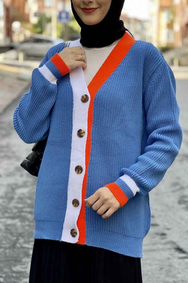 Moda Çizgi Triko Hırka