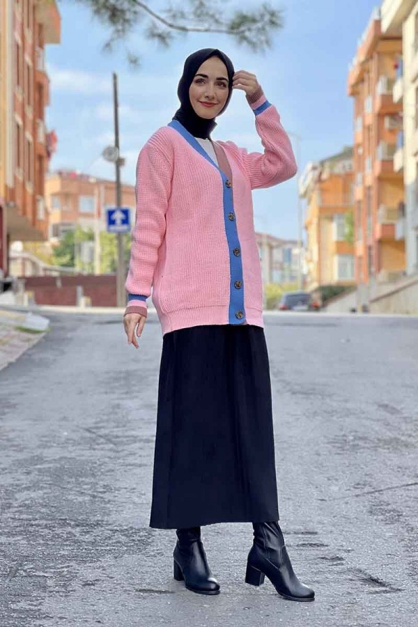 Moda Çizgi Triko Hırka