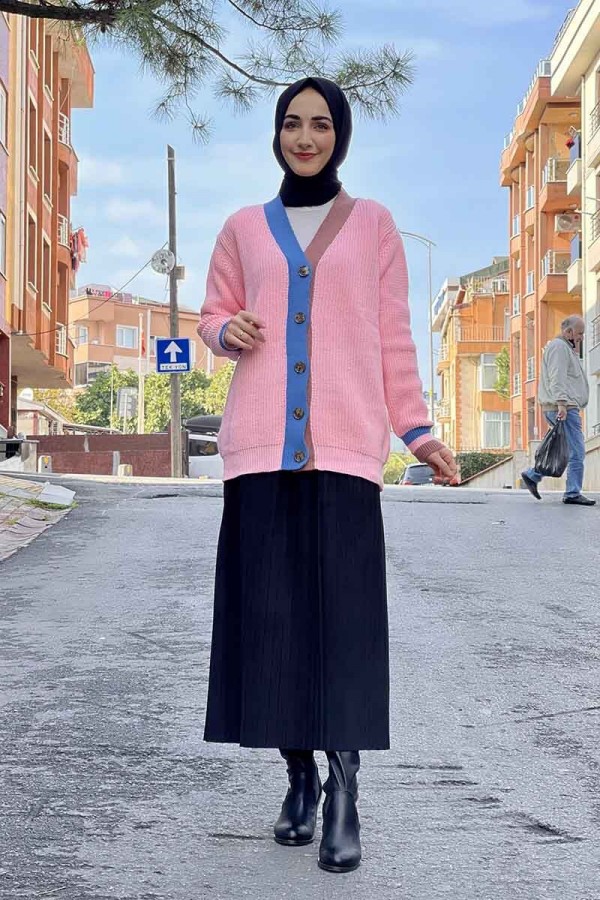 Moda Çizgi Triko Hırka