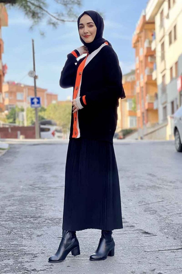 Moda Çizgi Triko Hırka