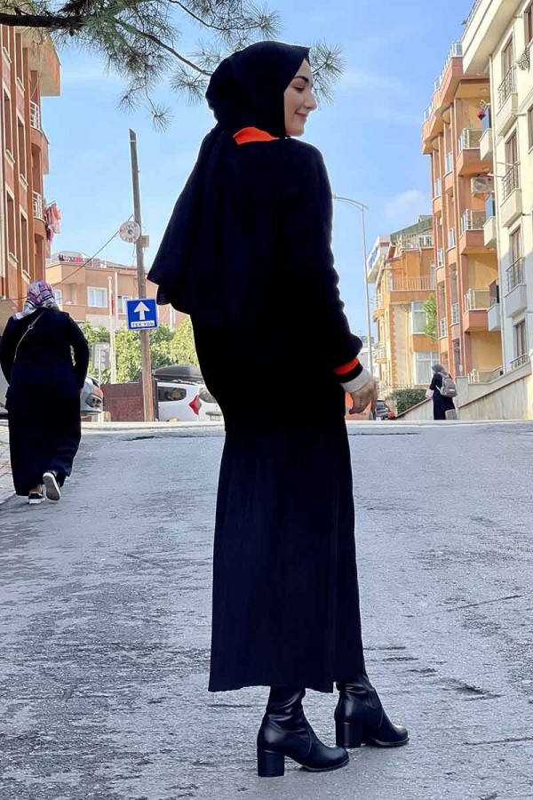 Moda Çizgi Triko Hırka