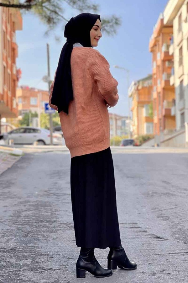 Moda Çizgi Triko Hırka