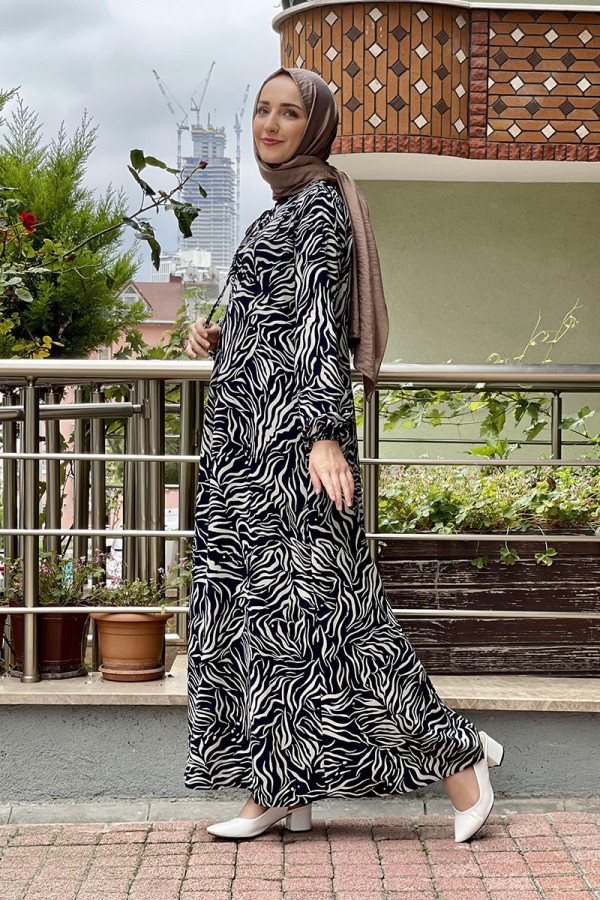 Moda Çizgi Tesettür Elbise