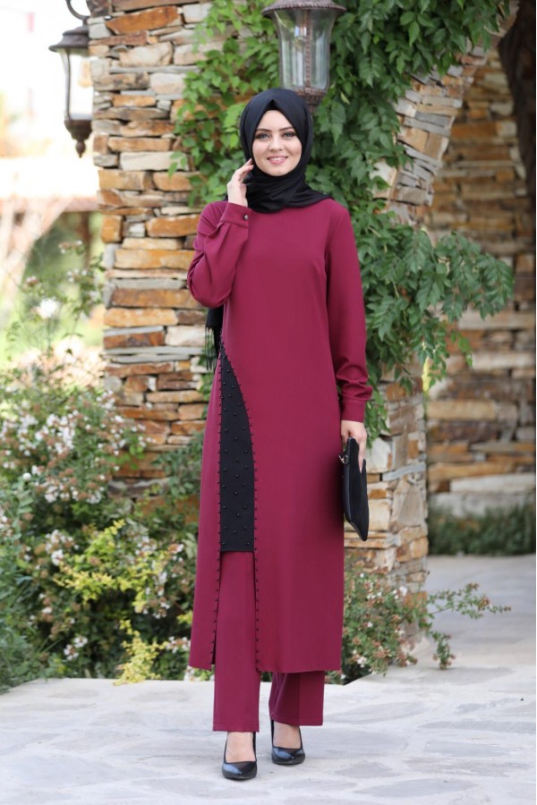 Yırtmaç Detaylı Takım mdc 1133 Fuşya