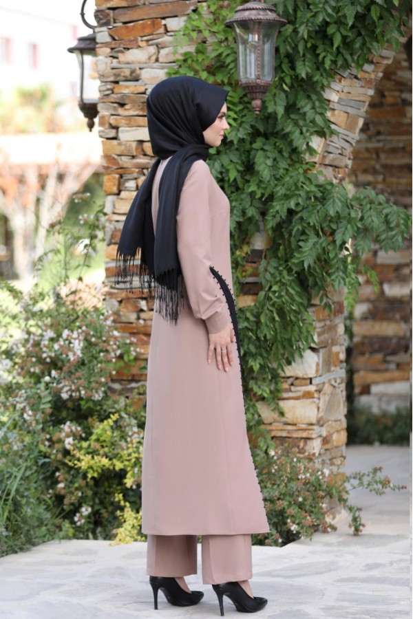 Yırtmaç Detaylı Takım mdc 1133 Pudra