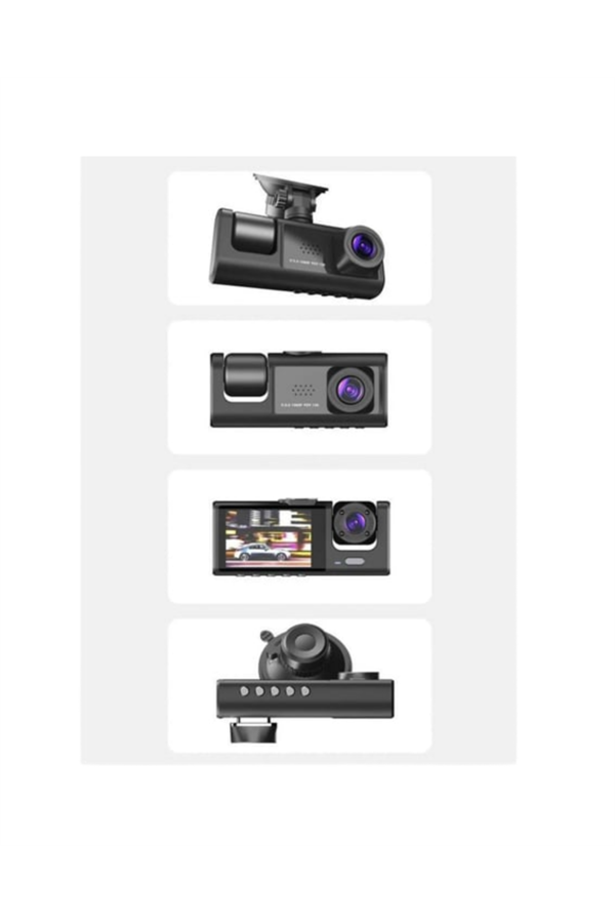 1. 3 Kameralı Full HD Araç Kamerası – Ön, İç ve Arka Görüş ile %100 Kapsama