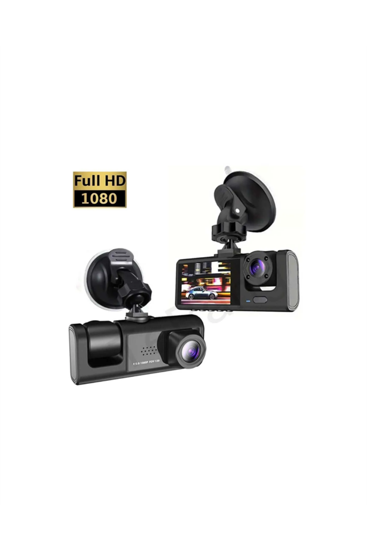 1. 3 Kameralı Full HD Araç Kamerası – Ön, İç ve Arka Görüş ile %100 Kapsama