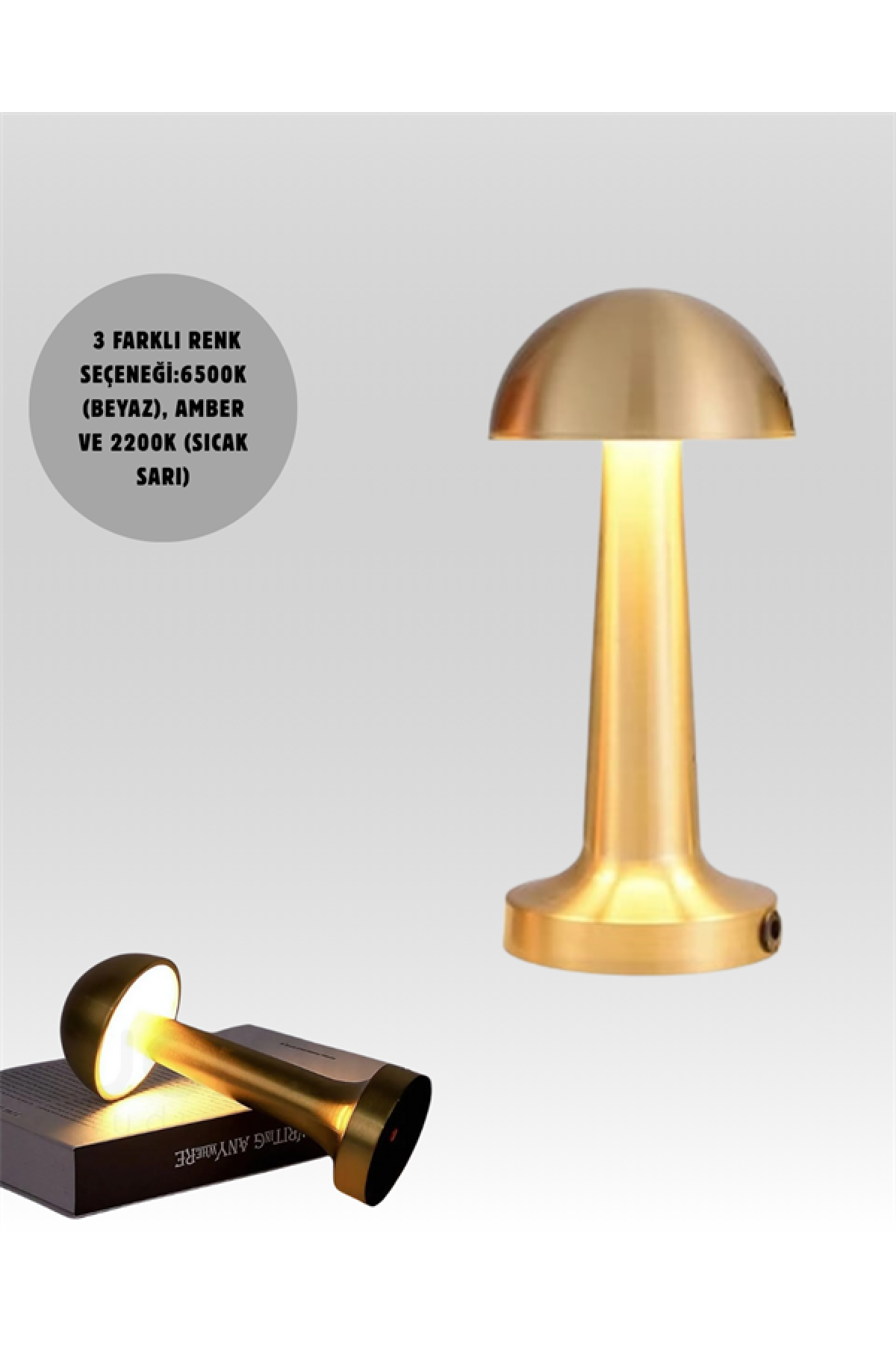 %100 Kademeli Ayarlanabilir Işık – USB Şarjlı Masa Lambası