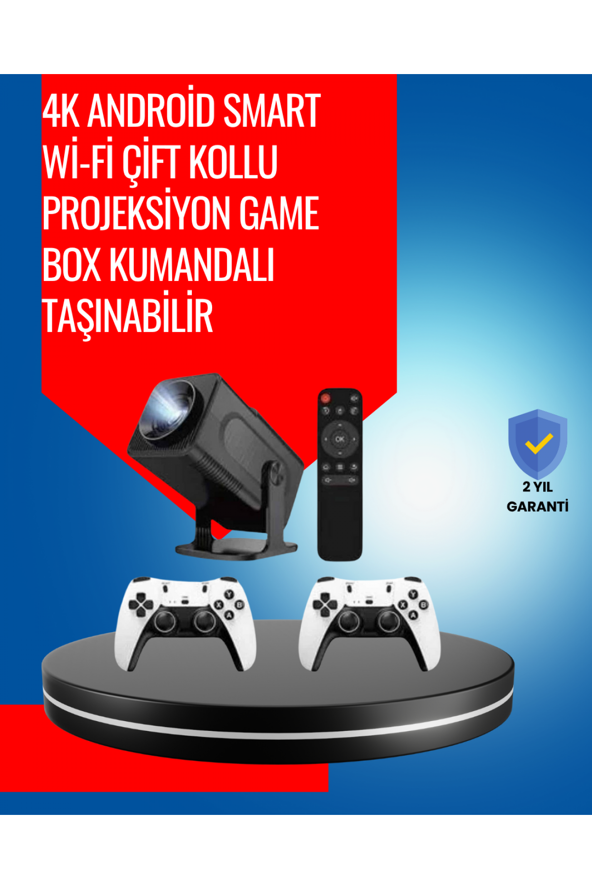 1.5 KG Ağırlığında, 4500 Retro Oyunlu Multimedya Projektör