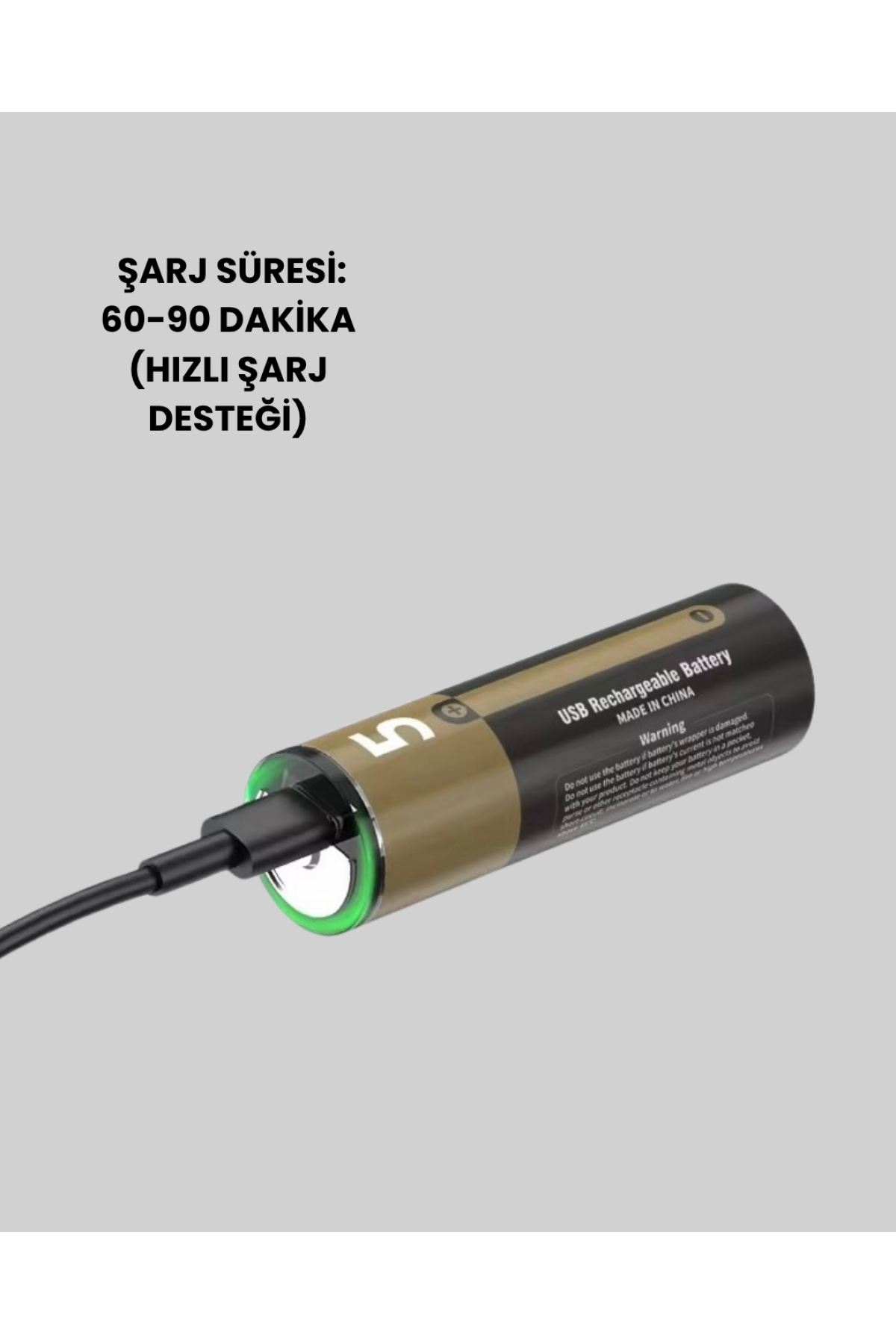 1.5V AA Şarjlı Lityum Pil | 1000+ Kez Şarj Edilebilir | Hızlı Type-C Şarj (2 Adet)