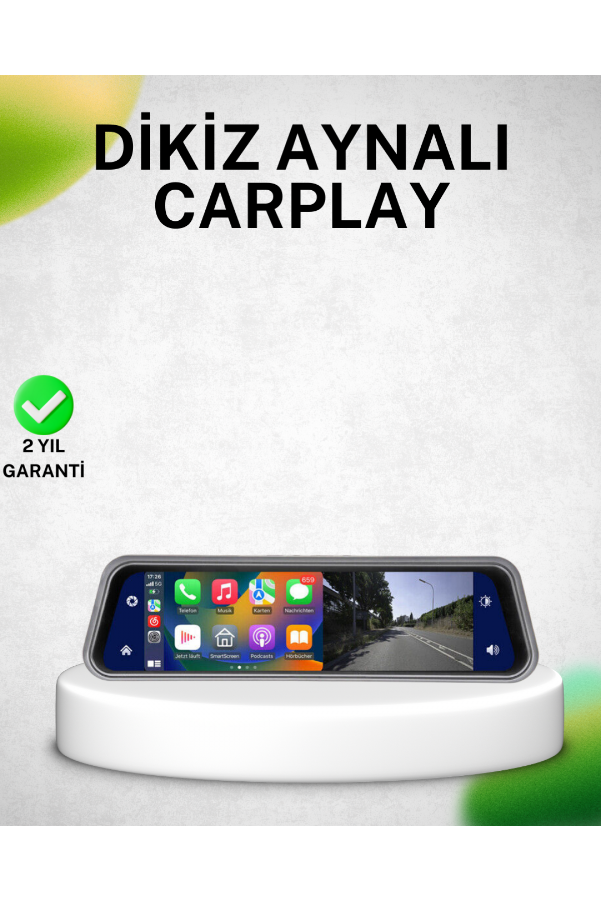 10 İnç Tam Dokunmatik Dikiz Aynası Kamera Ön Arka Full HD