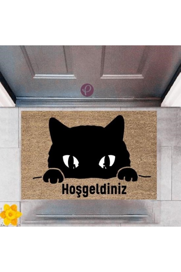 Kapı Önü Paspası Dekoratif Dijital Baskı Hoşgeldiniz P-2414