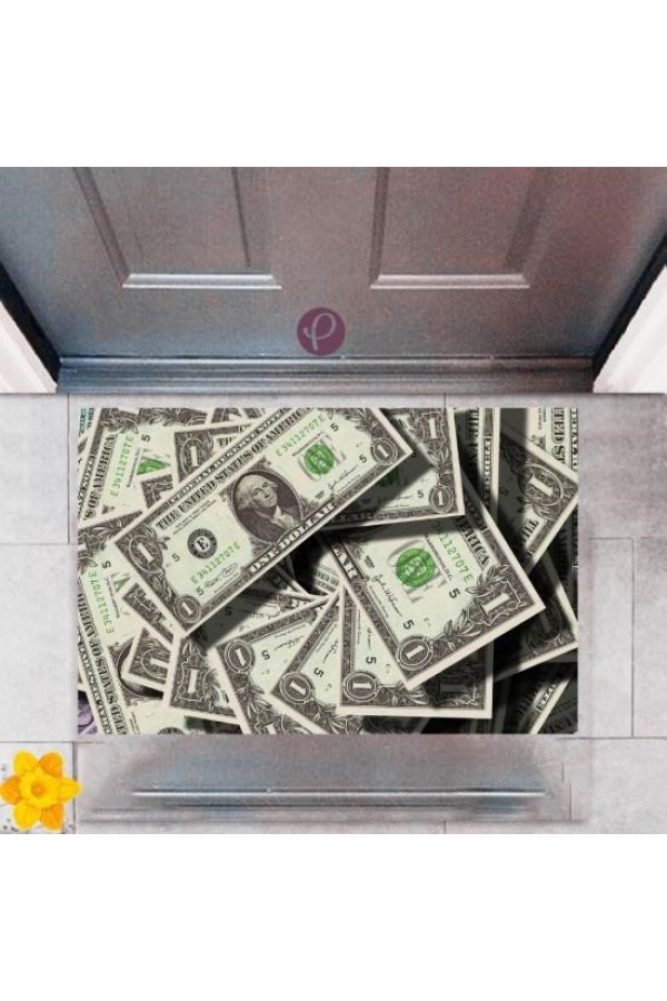 Kapı Önü Paspası Dekoratif Dijital Baskı Dolar P-2331