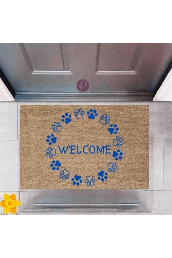 Kapı Önü Paspası Dekoratif Dijital Baskı Welcome P-2472
