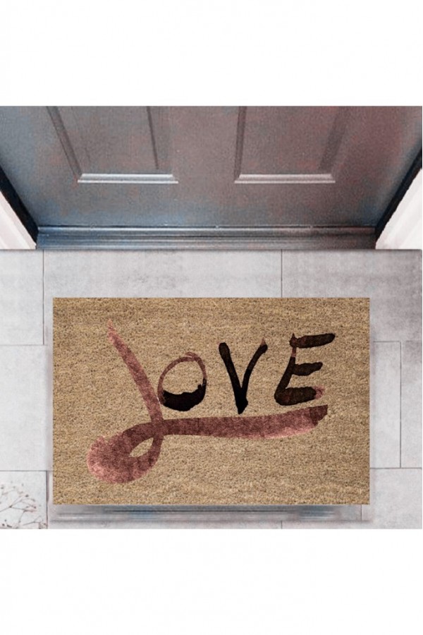 Kapı Önü Paspası Dekoratif Dijital Baskı Love P-2319