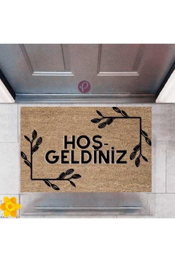 Kapı Önü Paspası Dekoratif Dijital Baskı Hoşgeldiniz P-2310