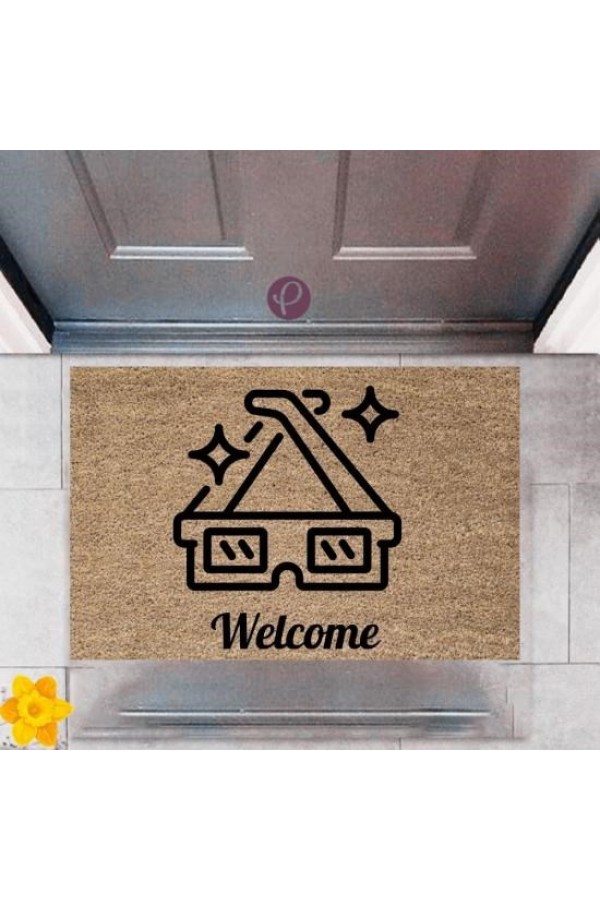 Kapı Önü Paspası Dekoratif Dijital Baskı Welcome P-2386