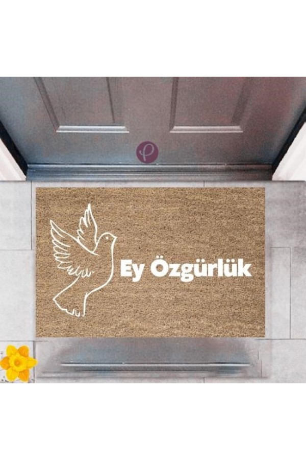Kapı Önü Paspası Dekoratif Dijital Baskı Ey Özgürlük P-2411